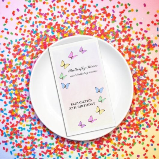 Bunte Schmetterlinge zum Geburtstag Serviette