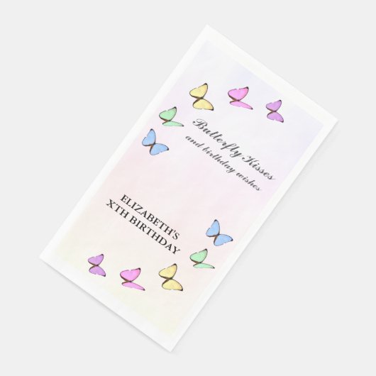 Bunte Schmetterlinge zum Geburtstag Serviette (Ecke)