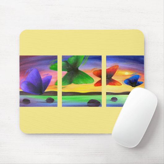 Bunte Schmetterlings-Malerei - multi Mousepad (Mit Mouse)