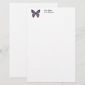 Bunte Schmetterlings-Mandala Briefpapier (Vorne/Hinten)