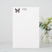 Bunte Schmetterlings-Mandala Briefpapier (Stehend Vorderseite)
