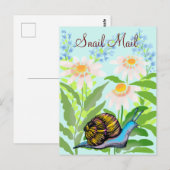 bunte Schneckenpost Postkarte (Vorne/Hinten)
