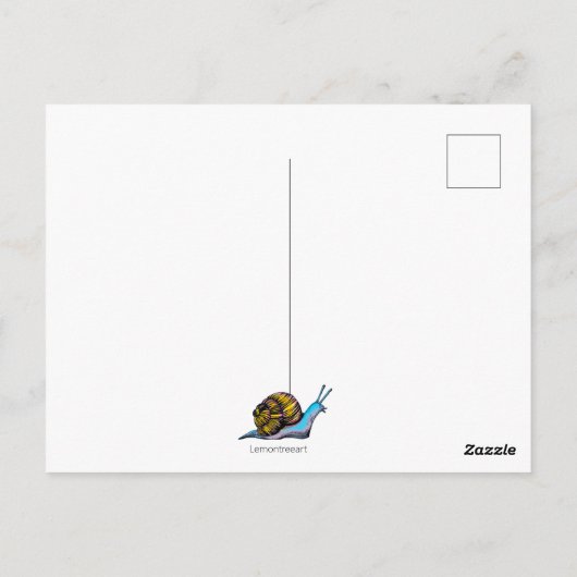 bunte Schneckenpost Postkarte (Rückseite)