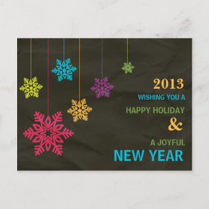 Bunte Schneeflocken – Feiertagskarte Feiertagspostkarte