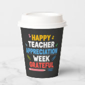 Bunte Schule Design mit Dank Pappbecher (Vorderseite)