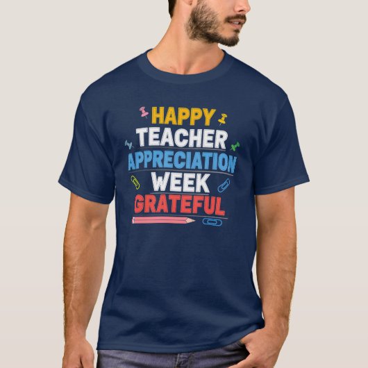 Bunte Schule Design mit Dank T-Shirt (Vorderseite)