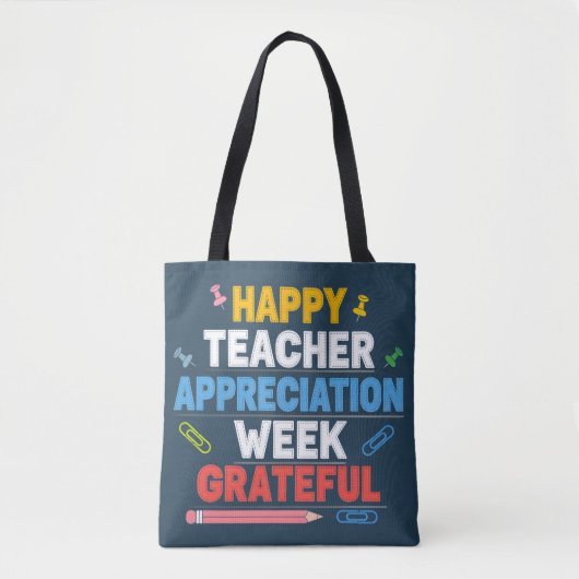 Bunte Schule Design mit Dank Tasche (Vorderseite)