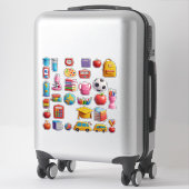 Bunte Schulmaterial-Sticker-Set für Schüler Aufkleber (Koffer)