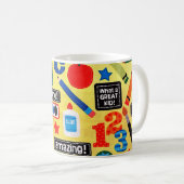 Bunte Schulmaterialien Lehrer Kaffeetasse (VorderseiteRechts)