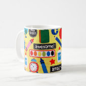 Bunte Schulmaterialien Lehrer Kaffeetasse (Vorderseite Links)
