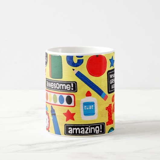 Bunte Schulmaterialien Lehrer Kaffeetasse (Mittel)