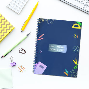 Bunte Schulmaterialien Notizbuch