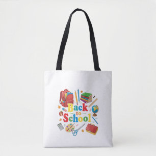 Bunte Schulranzen und Schulbedarf Lustige Kinder Tasche