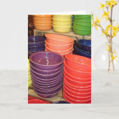 Bunte Schüsseln Karte (Gelbe Blume)