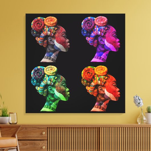 Bunte Schwarze Frauen Leinwanddruck (Insitu (Wohnzimmer))