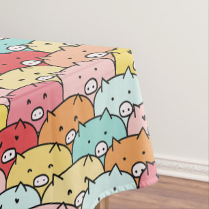 Bunte Schweine Lustiges und süßes Muster Tischdecke