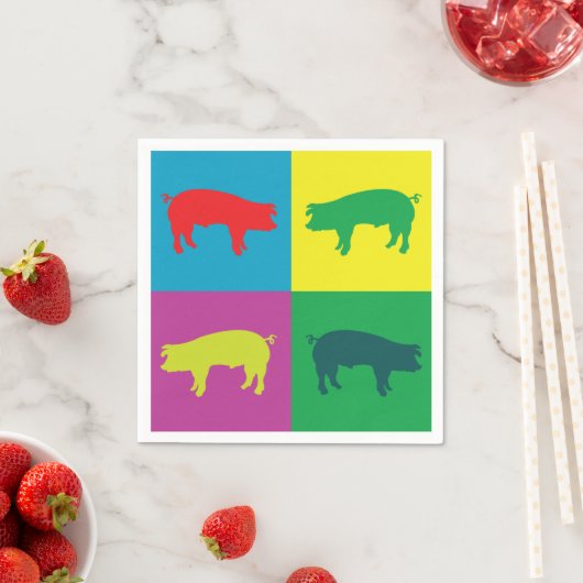 Bunte Schweine Napkins Serviette (Beispiel)