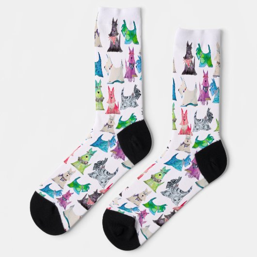 Bunte Scottie-Socken Socken (Linkes Detail)