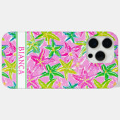Bunte Seestern-Monogrammierte Case-Mate iPhone Hülle (Rückseite (Horizontal))