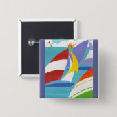 Bunte Segelboote Button (Vorne & Hinten)