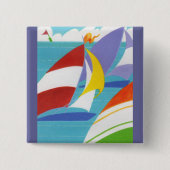 Bunte Segelboote Button (Vorderseite)