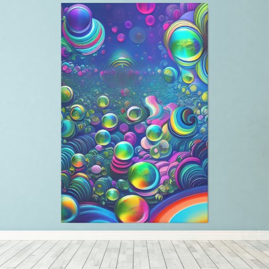 Bunte Seifenblasen Leinwanddruck (Insitu (Holzboden))