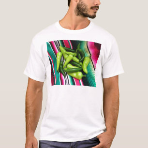 Bunte Serape Streifen und Chile T-Shirt