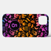 Bunte Shakespeare-Icons auf Schwarz Case-Mate iPhone Hülle (Rückseite (Horizontal))