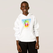 Bunte Silhouette eines Mannes und einer Frau zusam Hoodie (Vorne ganz)