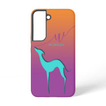 Bunte Silhouette eines Windhundes Whippet Hundes N