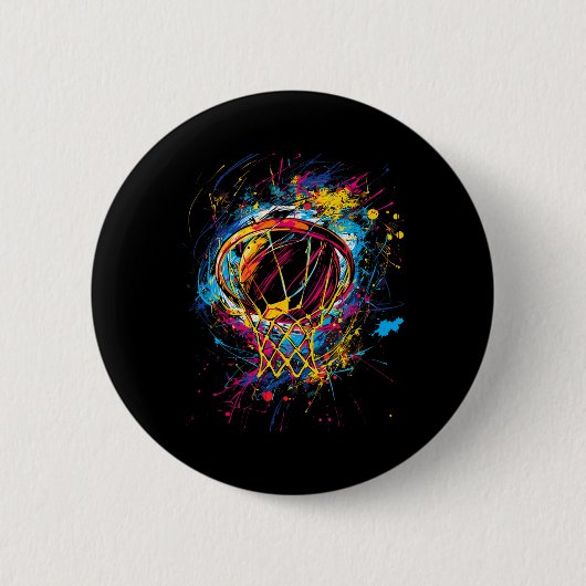Bunte Sketll-Tie-Dye-Farbe Button (Vorderseite)
