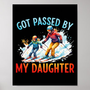Bunte Ski-Familie wurde von meiner Tochter im Wint Poster