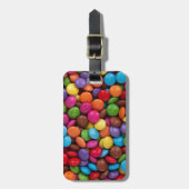 Bunte Skittlessüßigkeit Gepäckanhänger (Vorderseite vertikal)