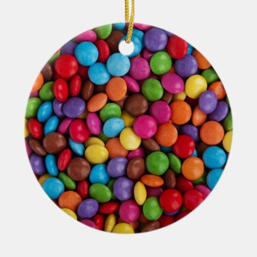 Bunte Skittlessüßigkeit Keramikornament (Vorne)