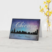 Bunte Skyline Chicagos Illinois Karte (Gelbe Blume)
