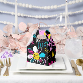 Bunte Smiley-Blumen-Graffiti-Muster-Baby-Bib Geschenkschachtel