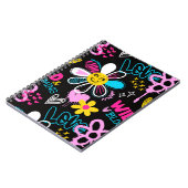 Bunte Smiley-Blumen-Graffiti-Muster-Baby-Bib Notizblock (Linke Seite)