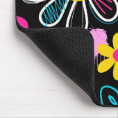 Bunte Smiley-Blumen-Graffiti-Muster-Babylätzchen Mousepad (Ecke)