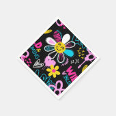 Bunte Smiley-Blumen-Graffiti-Muster-Babylätzchen Serviette (Ecke)