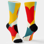 Bunte Socken Herzen Design (Gewinkelt)