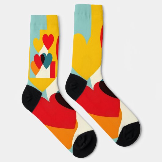 Bunte Socken Herzen Design (Rechts)