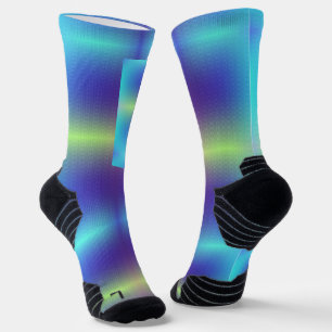 Bunte Socken mit einem Farbverlaufsmuster in Blau