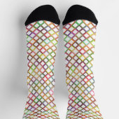 Bunte Socken mit einem lebendigen Diamantmuster (Oben)