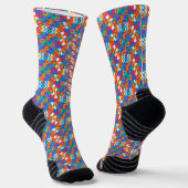 Bunte Socken mit einem Puzzle-Muster (Gewinkelt)