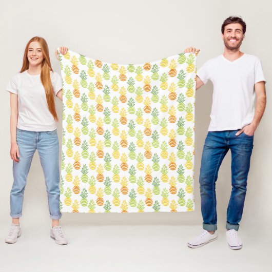 Bunte Sommer-Ananas-Frucht-Muster Fleecedecke (Beispiel)
