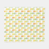 Bunte Sommer-Ananas-Frucht-Muster Fleecedecke (Vorderseite (Horizontal))