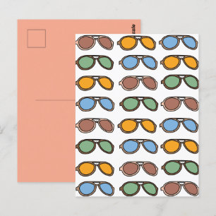 Bunte Sommer-Sonnenbrillen Postkarte