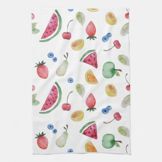 bunte Sommerfrüchte Geschirrtuch (Vertikal)