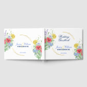 Bunte Sommerhochzeit Wildblumen Gästebuch (Voll)