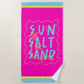 Bunte Sonne Sand Salz Strandtuch (Vorderseite)